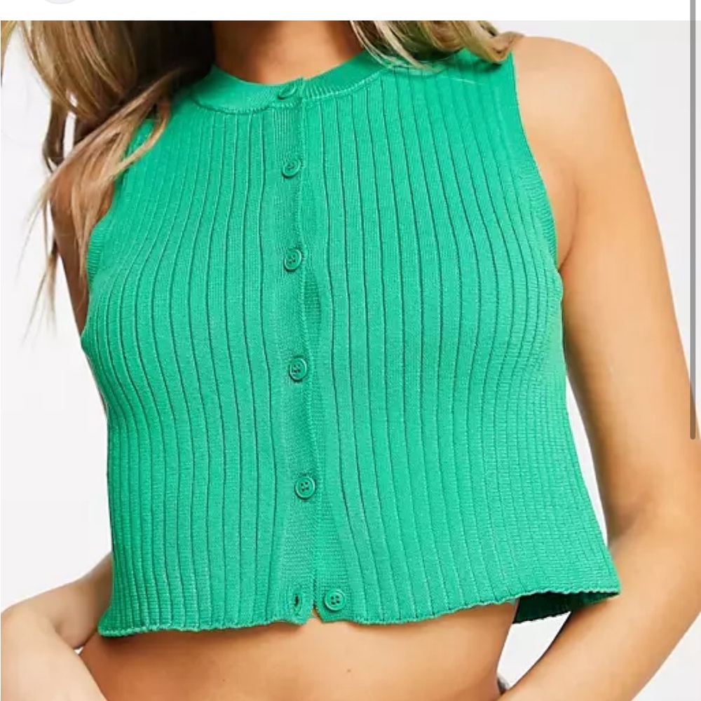 Topshop button knit sweater vest